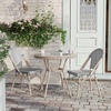image:imageFlash Furniture Marseille IndoorOutdoor Commercial Bistro Table  Tempered Glass Top  Textilene Fabric  Natural Bamboo Print Aluminum Frame  315  BlackBlack  White TextileneLight Natural Frame