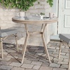image:imageFlash Furniture Marseille IndoorOutdoor Commercial Bistro Table  Tempered Glass Top  Textilene Fabric  Natural Bamboo Print Aluminum Frame  315  BlackBlack  White TextileneLight Natural Frame