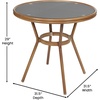 image:imageFlash Furniture Marseille IndoorOutdoor Commercial Bistro Table  Tempered Glass Top  Textilene Fabric  Natural Bamboo Print Aluminum Frame  315  BlackBlack TextileneNatural Frame