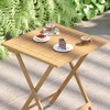 image:imageFlash Furniture Martindale Solid Acacia Wood Folding Patio Table  Natural Finish Slatted Top and X Shaped Frame  24 Square  Portable  For Porch Patio or Sunroom