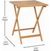 image:imageFlash Furniture Martindale Solid Acacia Wood Folding Patio Table  Natural Finish Slatted Top and X Shaped Frame  24 Square  Portable  For Porch Patio or Sunroom