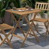 image:imageFlash Furniture Martindale Solid Acacia Wood Folding Patio Table  Natural Finish Slatted Top and X Shaped Frame  24 Square  Portable  For Porch Patio or Sunroom