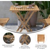 image:imageFlash Furniture Martindale Solid Acacia Wood Folding Patio Table  Natural Finish Slatted Top and X Shaped Frame  24 Square  Portable  For Porch Patio or Sunroom