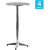 image:imageFlash Furniture Mellie 2325 Round Aluminum IndoorOutdoor Bar Height Table with FlipUp Table  Set of 4