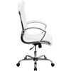 image:imageFlash Furniture Merideth High Back Designer Quilted White LeatherSoft Executive Swivel Office Chair with Chrome Base and ArmsWhite
