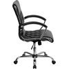 image:imageFlash Furniture Merideth MidBack Designer Black LeatherSoft Executive Swivel Office Chair with Chrome Base and Arms
