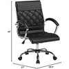 image:imageFlash Furniture Merideth MidBack Designer Black LeatherSoft Executive Swivel Office Chair with Chrome Base and Arms