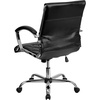 image:imageFlash Furniture Merideth MidBack Designer Black LeatherSoft Executive Swivel Office Chair with Chrome Base and Arms