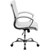 image:imageFlash Furniture Merideth MidBack Designer White LeatherSoft Executive Swivel Office Chair with Chrome Base and Arms