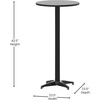 image:imageFlash Furniture Metal Bar Table  Aluminum Patio Table  Mellie 235H Round Bar Height Table  IndoorOutdoor  BlackBlack