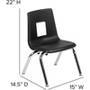 image:imageFlash Furniture Mickey Advantage Black Student Stack School Chair  12inchBlack
