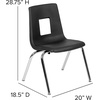 image:imageFlash Furniture Mickey Advantage Black Student Stack School Chair  12inchBlack