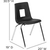image:imageFlash Furniture Mickey Advantage Black Student Stack School Chair  12inchBlack