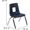 image:imageFlash Furniture Mickey Advantage Black Student Stack School Chair  12inchNavy