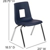 image:imageFlash Furniture Mickey Advantage Black Student Stack School Chair  12inchNavy