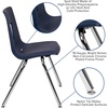 image:imageFlash Furniture Mickey Advantage Black Student Stack School Chair  12inchNavy