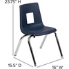 image:imageFlash Furniture Mickey Advantage Black Student Stack School Chair  12inchNavy