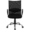 image:imageFlash Furniture MidBack Black Mesh Swivel Managers Office Chair with Adjustable Lumbar Support and Arms