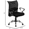 image:imageFlash Furniture MidBack Black Mesh Swivel Managers Office Chair with Adjustable Lumbar Support and Arms