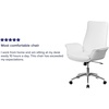 image:imageFlash Furniture MidBack White LeatherSoft Executive Swivel Office Chair with Flared ArmsWhite
