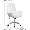 image:imageFlash Furniture MidBack White LeatherSoft Executive Swivel Office Chair with Flared ArmsWhite