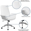 image:imageFlash Furniture MidBack White LeatherSoft Executive Swivel Office Chair with Flared ArmsWhite