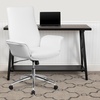 image:imageFlash Furniture MidBack White LeatherSoft Executive Swivel Office Chair with Flared ArmsWhite