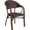 image:imageFlash Furniture Milano Series Dark Brown Rattan Restaurant Patio Chair with Red BambooAluminum FrameBark Brown RattanRed Bambooaluminum Frame