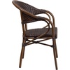 image:imageFlash Furniture Milano Series Dark Brown Rattan Restaurant Patio Chair with Red BambooAluminum FrameBark Brown RattanRed Bambooaluminum Frame