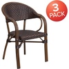 image:imageFlash Furniture Milano Series Dark Brown Rattan Restaurant Patio Chair with Red BambooAluminum FrameBark Brown RattanRed Bambooaluminum Frame