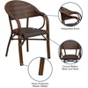 image:imageFlash Furniture Milano Series Dark Brown Rattan Restaurant Patio Chair with Red BambooAluminum FrameCocoa RattanBambooaluminum Frame