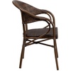 image:imageFlash Furniture Milano Series Dark Brown Rattan Restaurant Patio Chair with Red BambooAluminum FrameCocoa RattanBambooaluminum Frame