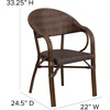 image:imageFlash Furniture Milano Series Dark Brown Rattan Restaurant Patio Chair with Red BambooAluminum FrameCocoa RattanBambooaluminum Frame