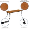 image:imageFlash Furniture Mobile 26W x 60L Rectangular Wave Collaborative Oak Thermal Laminate Activity Table  Height Adjustable Short LegsOak