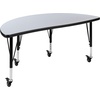 image:imageFlash Furniture Mobile 475 Half Circle Wave Collaborative Grey Thermal Laminate Activity Table  Height Adjustable Short LegsGrey