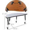 image:imageFlash Furniture Mobile 475 Half Circle Wave Collaborative Grey Thermal Laminate Activity Table  Height Adjustable Short LegsGrey