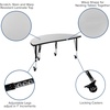 image:imageFlash Furniture Mobile 475 Half Circle Wave Collaborative Grey Thermal Laminate Activity Table  Height Adjustable Short LegsGrey