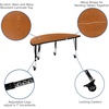 image:imageFlash Furniture Mobile 475 Half Circle Wave Collaborative Grey Thermal Laminate Activity Table  Height Adjustable Short LegsOak