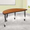 image:imageFlash Furniture Mobile 475 Half Circle Wave Collaborative Grey Thermal Laminate Activity Table  Height Adjustable Short LegsOak