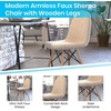 image:imageFlash Furniture Modern Zula Modern Padded Armless Faux Sherpa Accent Chair with Beechwood Legs  OffWhite