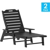 image:imageFlash Furniture Monterey Adjustable Adirondack Lounger with Cup Holder AllWeather IndoorOutdoor HDPE Lounge Chair GrayBlack