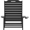image:imageFlash Furniture Monterey Adjustable Adirondack Lounger with Cup Holder AllWeather IndoorOutdoor HDPE Lounge Chair GrayBlack