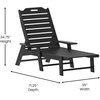 image:imageFlash Furniture Monterey Adjustable Adirondack Lounger with Cup Holder AllWeather IndoorOutdoor HDPE Lounge Chair GrayBlack