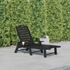 image:imageFlash Furniture Monterey Adjustable Adirondack Lounger with Cup Holder AllWeather IndoorOutdoor HDPE Lounge Chair GrayBlack