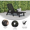 image:imageFlash Furniture Monterey Adjustable Adirondack Lounger with Cup Holder AllWeather IndoorOutdoor HDPE Lounge Chair GrayBlack