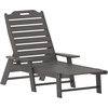 image:imageFlash Furniture Monterey Adjustable Adirondack Lounger with Cup Holder AllWeather IndoorOutdoor HDPE Lounge Chair GrayGrey