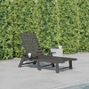 image:imageFlash Furniture Monterey Adjustable Adirondack Lounger with Cup Holder AllWeather IndoorOutdoor HDPE Lounge Chair GrayGrey