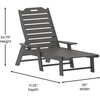 image:imageFlash Furniture Monterey Adjustable Adirondack Lounger with Cup Holder AllWeather IndoorOutdoor HDPE Lounge Chair GrayGrey
