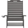 image:imageFlash Furniture Monterey Adjustable Adirondack Lounger with Cup Holder AllWeather IndoorOutdoor HDPE Lounge Chair GrayGrey