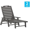image:imageFlash Furniture Monterey Adjustable Adirondack Lounger with Cup Holder AllWeather IndoorOutdoor HDPE Lounge Chair GrayGrey